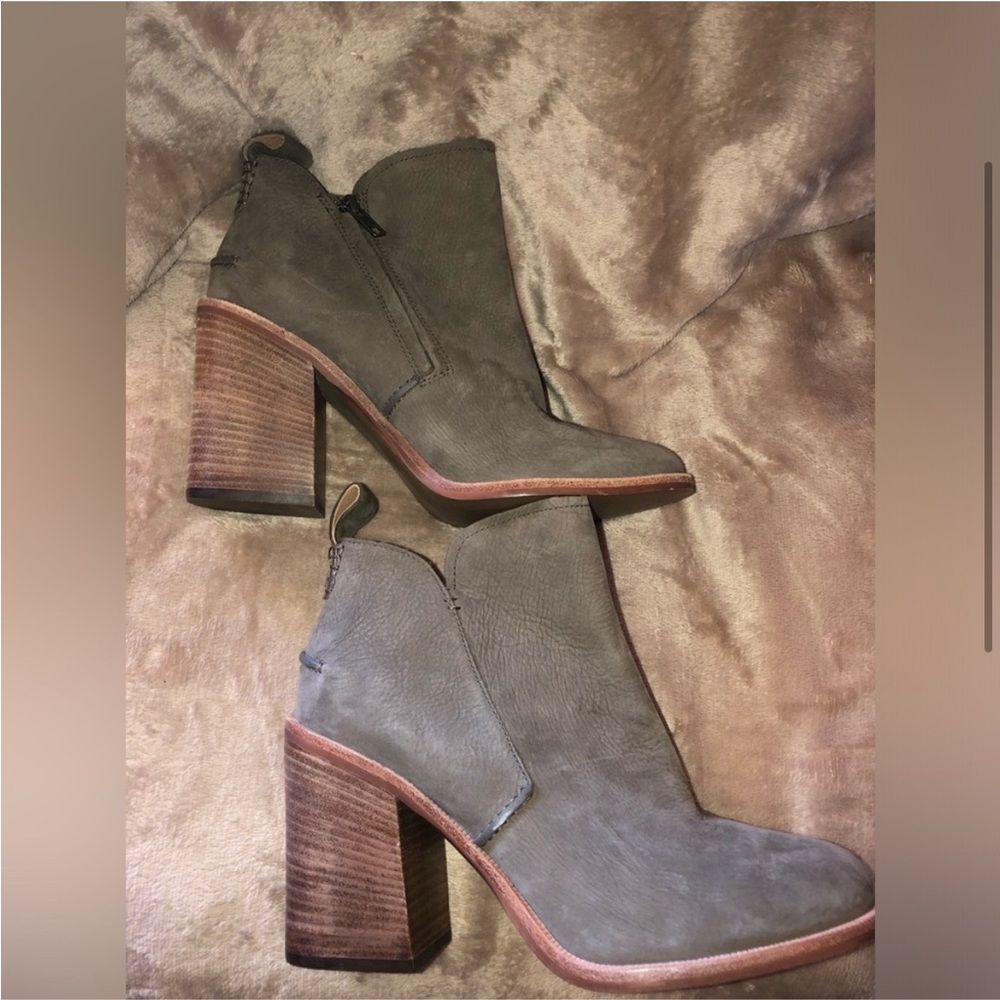 Ugg Gray Block Heel Ankle Boots